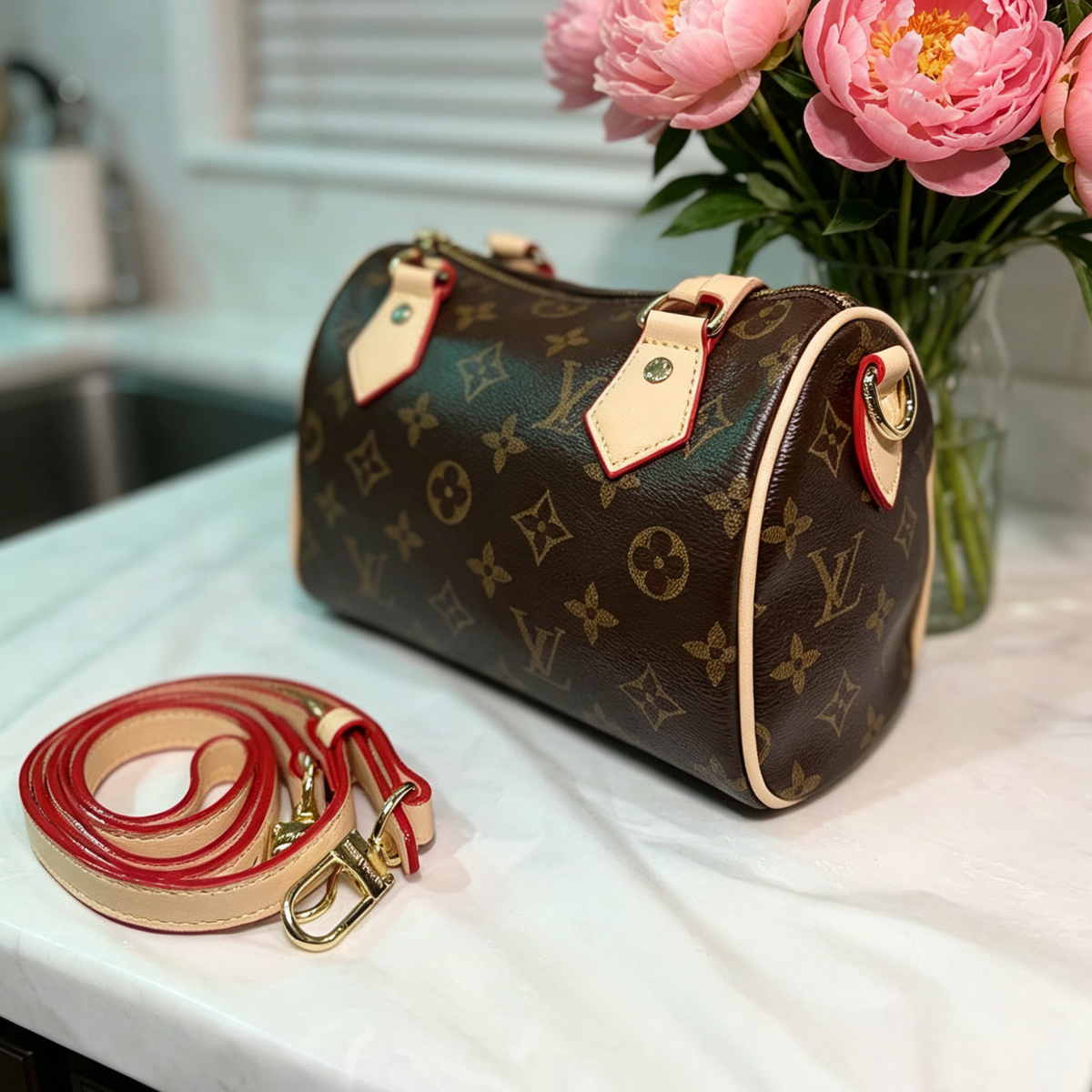(LV) Speedy Nano Hand Bag with strands
