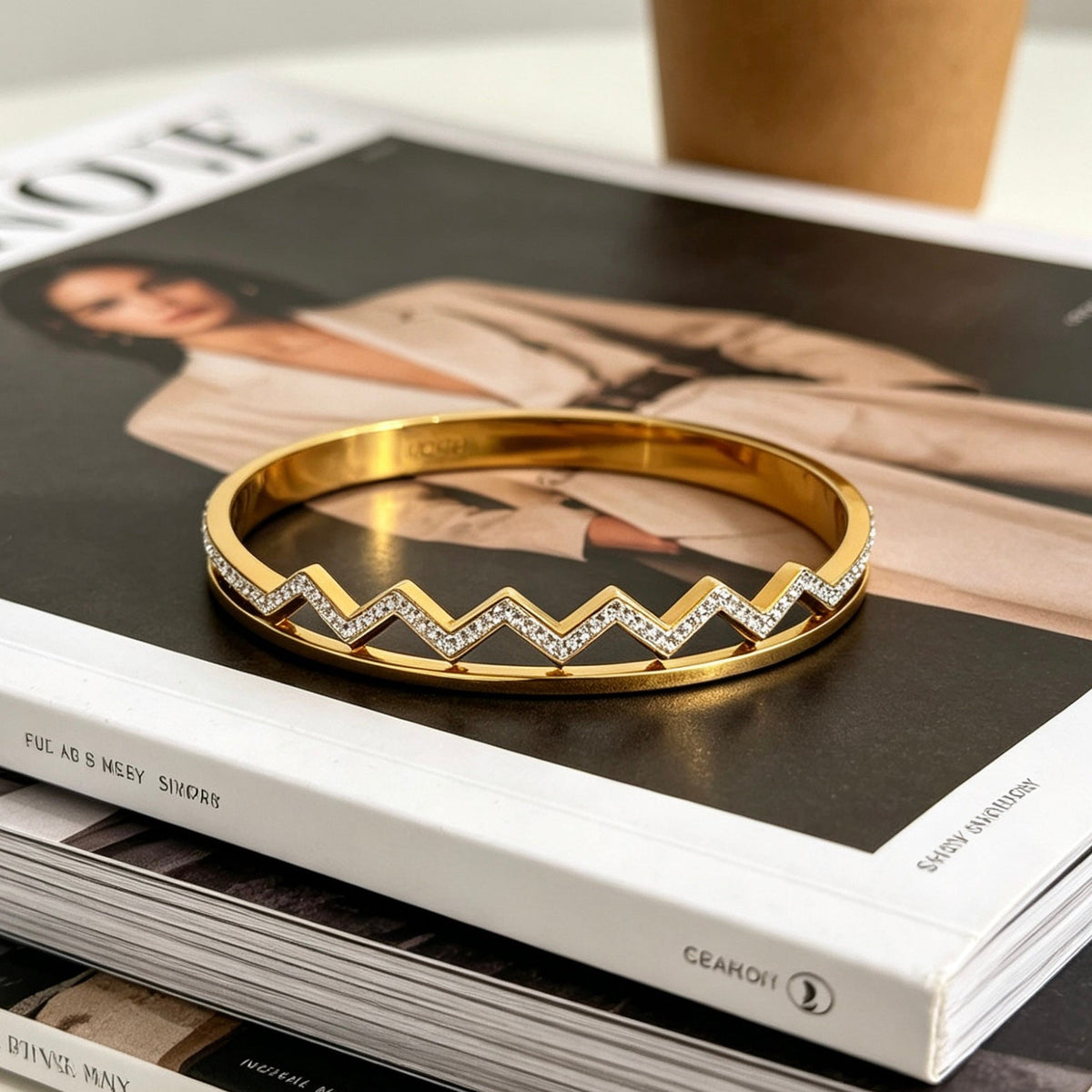 Gold Zig-Zag Wave bracelet