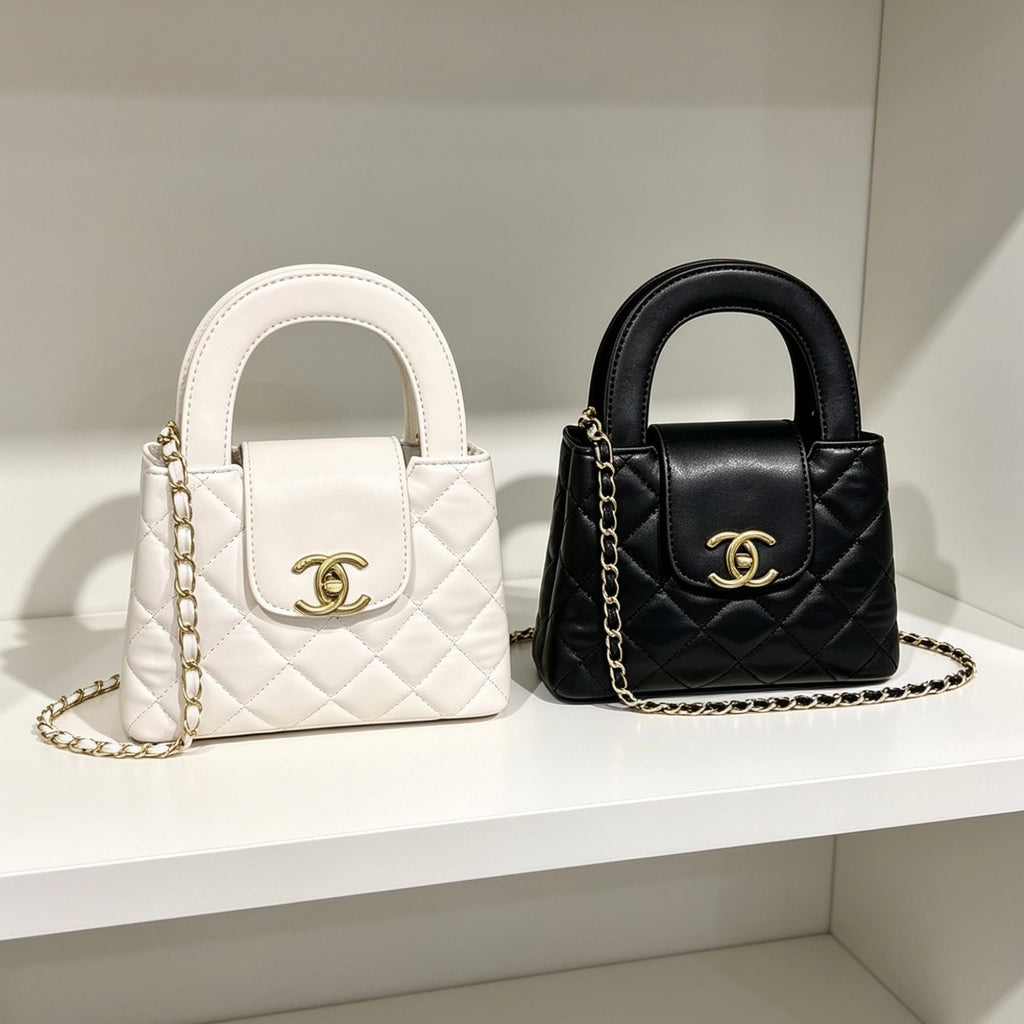 Mini Quilted Top-Handle Channel Bag